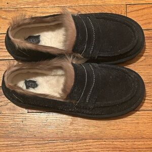 UGG Men's Black and Brown Suede Slip-Ons